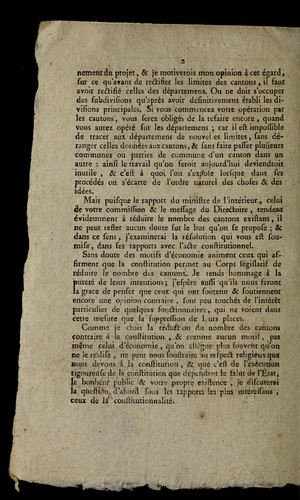 Opinion de Delbrel contre le projet de re solution relatif a   la re duction du nombre des cantons