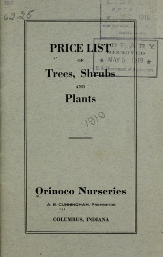 Price list of trees, shrubs and plants