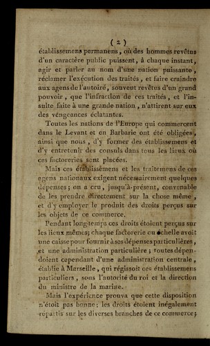 Memoire du ministre de la marine sur la chambre du commerce de Marseille et les e tablissemens du Levant
