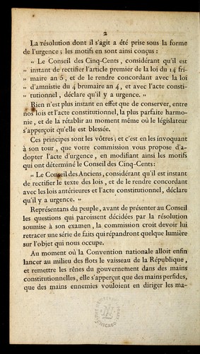 Rapport fait par B.M. Decomberousse, sur la re solution du 3 thermidor an 7 qui rectifie l'article premier de la loi du 14 frimaire an 5