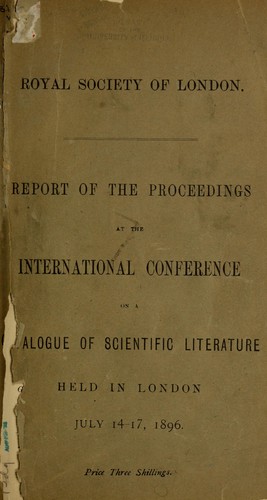 Report of the proceedings at the second International Conference on a Catalogue of Scientific Literature