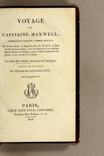 Voyage du capitaine Maxwell