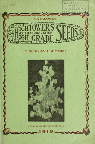 Catalogue [of] Hightower's high grade seeds