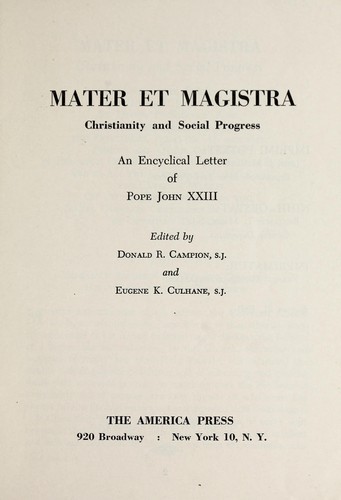 Mater et magistra