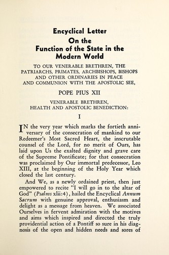 Summi pontificatus (20 Oct. 1939)