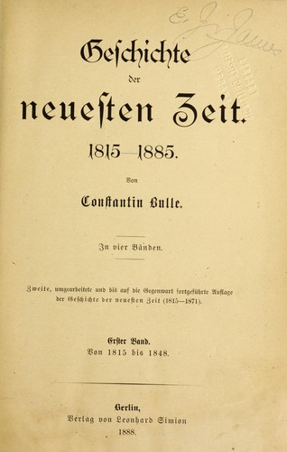 Geschichte der neuesten Zeit, 1815-1871