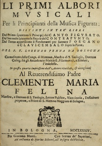 Li primi albori mvsicali per li principianti della musica figurata