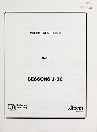 Mathematics 9, Holt