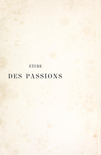 Études des passions appliquées aux beaux-arts