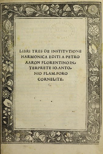Libri tres de institvtione harmonica
