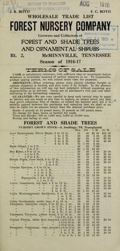 Wholesale trade list