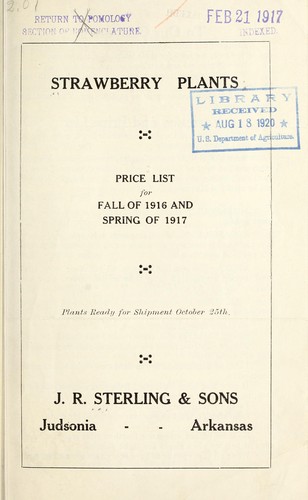 Strawberry plants price list for fall of 1916 and spring of 1917