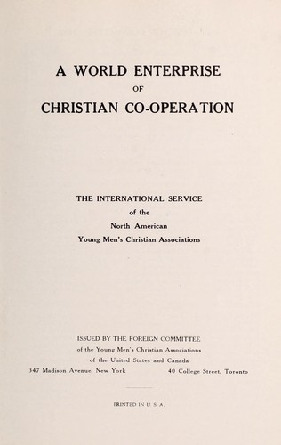 A world enterprise of Christian co-operation