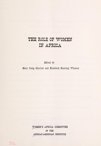 The role of women in Africa