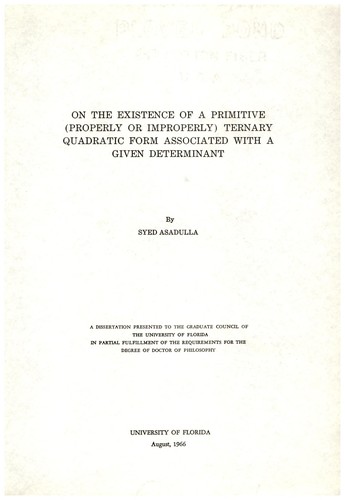 On the existence of a primitive (properly or improperly) ternary quadratic form associated with a given determinant