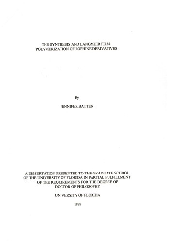 The synthesis and Langmuir film polymerization of lophine derivatives