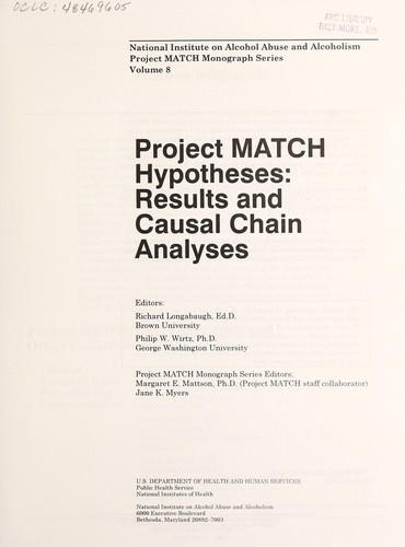 Project MATCH hypotheses