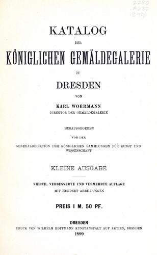 Katalog der Königlichen Gemäldegalerie zu Dresden