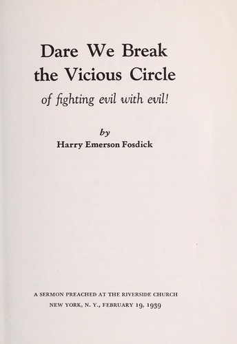 Dare we break the vicious circle of fighting evil with evil!