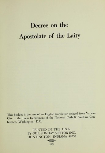 Decree on the apostolate of the laity