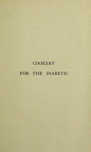 Cookery for the diabetic