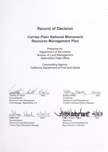 Record of Decision