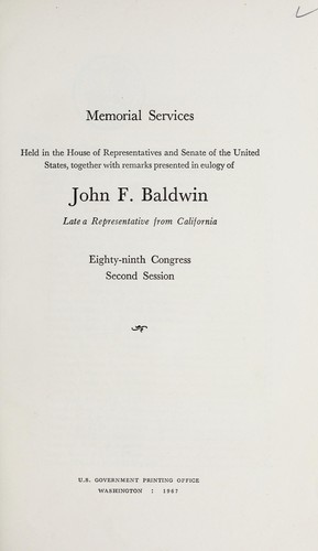 Memorial services held in the House of Representatives and Senate of the United States