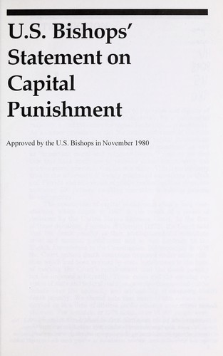 U.S. Bishops' statement on capital punishment