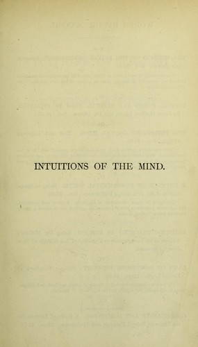 The intuitions of the mind inductively investigated