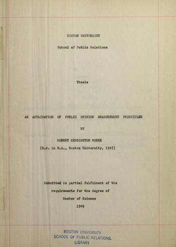 An application of public opinion measurement principles