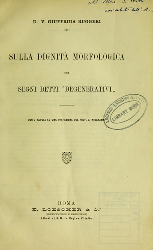 Sulla dignit©  morfologica dei segni detti "degenerativi"