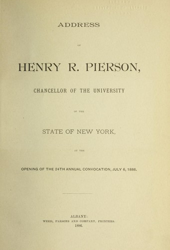 Address of Henry R. Pierson
