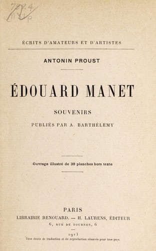 Edouard Manet, souvenirs