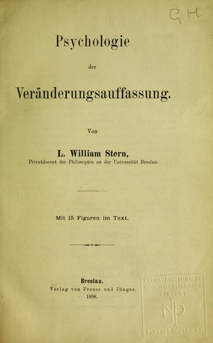 Psychologie der Ver©Þnderungsauffassung