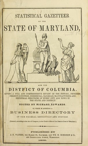 Statistical gazetteer of the state of Maryland, and the District of Columbia
