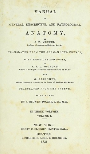 Manual of general, descriptive, and pathological anatomy