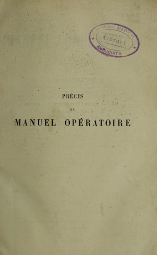 Pr©♭cis de manual op©♭ratoire