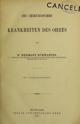 Die chirurgischen Krankheiten des Ohres