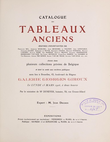 Tableaux anciens