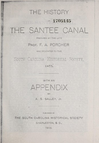 The history of the Santee Canal