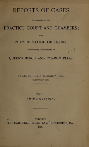 Reports of cases determined in the practice court and chambers