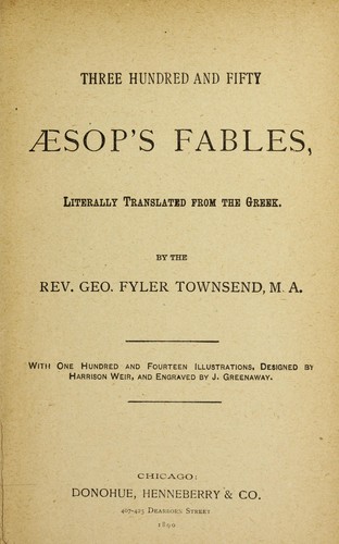 Three hundred and fifty Æsop's fables