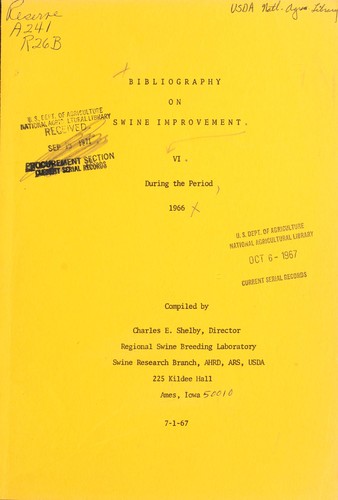 Bibliography on swine improvement VI