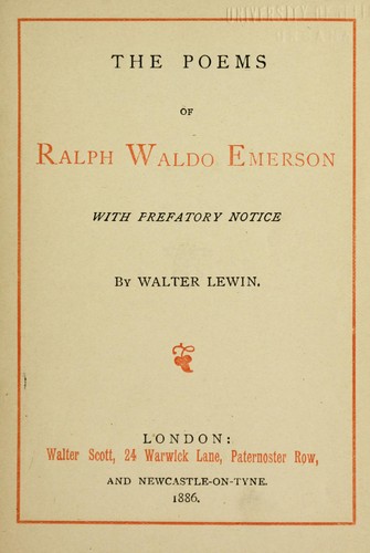 The poems of Ralph Waldo Emerson