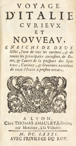 Voyage d'Italie curieux et nouveau