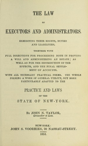 The law of executors and administrators