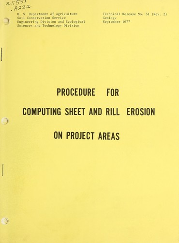 Procedure for computing sheet and rill erosion on project areas