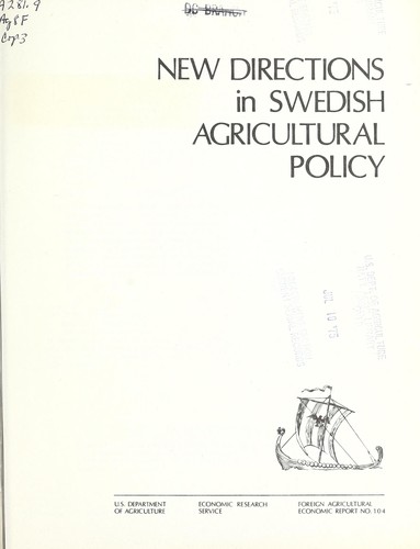 New directions in Swedish agricultural policy