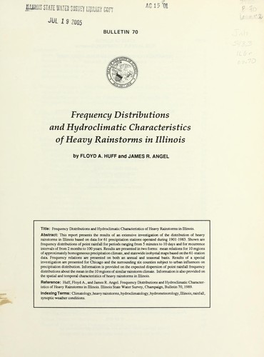 Frequency distributions and hydroclimatic characteristics of heavy rainstorms in Illinois