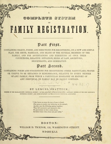 A complete system of family registration